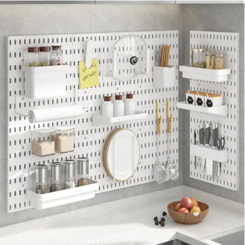 Pegboard Kitchen Crafts Storage Hanging Garage No Wall Shelf Organizer For Accessories Room Punching Organization Hooks