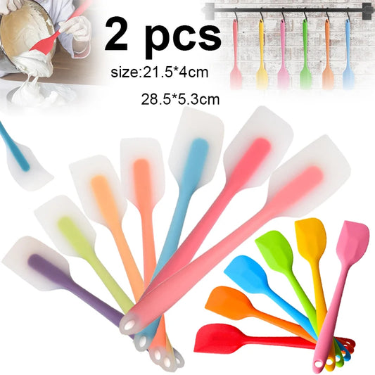 2pcs  cake tools, cream spatula, cake cream, silicone translucent scraper, baking silicone spatula, small nonstick cookware