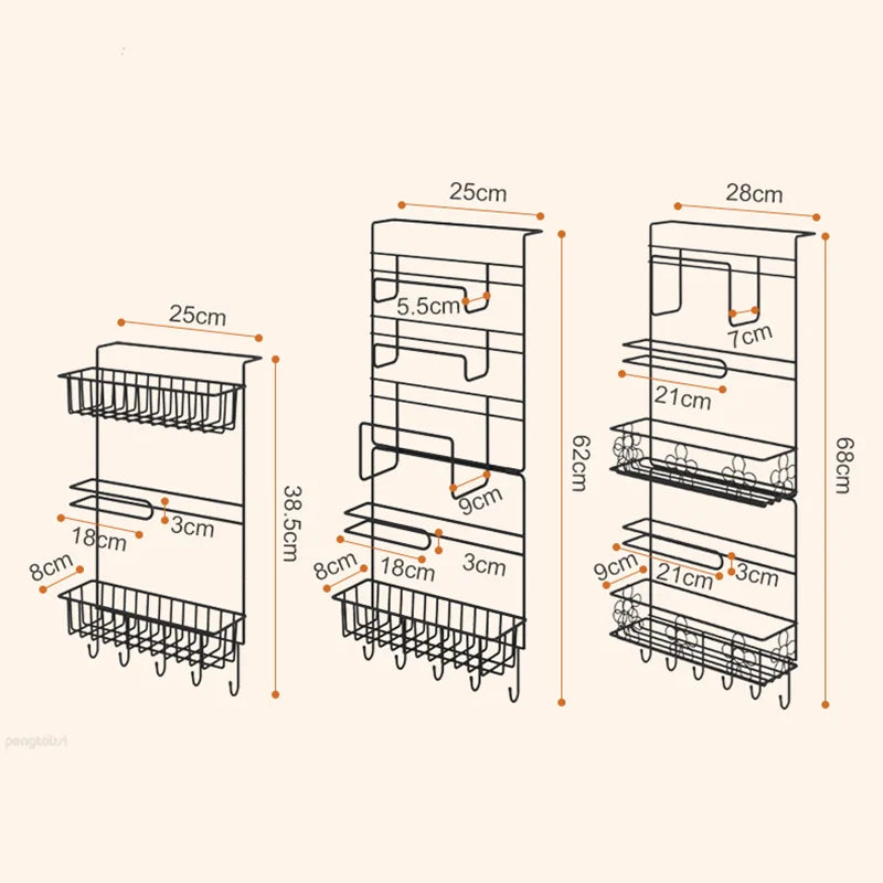 Refrigerator Storage Shelf Fridge Wall Side Hanging Storage Rack Kitchen Shelf Towel Bottle Spice Organizer Kitchen Gadgets Tool