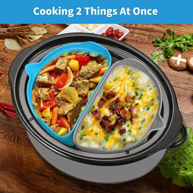 Silicone Slow Cooker Liner Reusable & Leakproof Silicone Crockpots Divider Silicone Insert Reusable Leakproof BPA Free Silicone