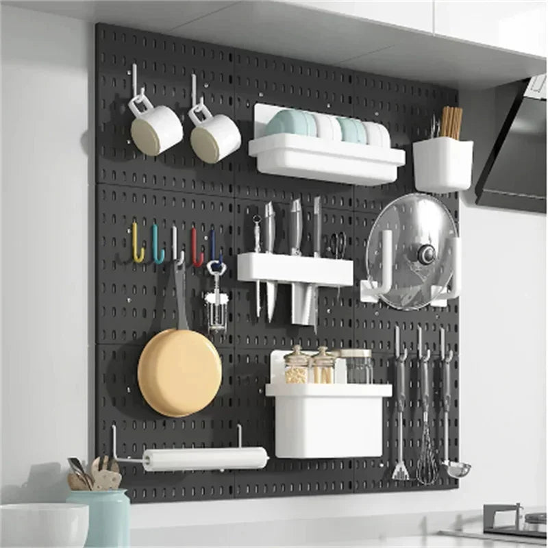 Pegboard Kitchen Crafts Storage Hanging Garage No Wall Shelf Organizer For Accessories Room Punching Organization Hooks