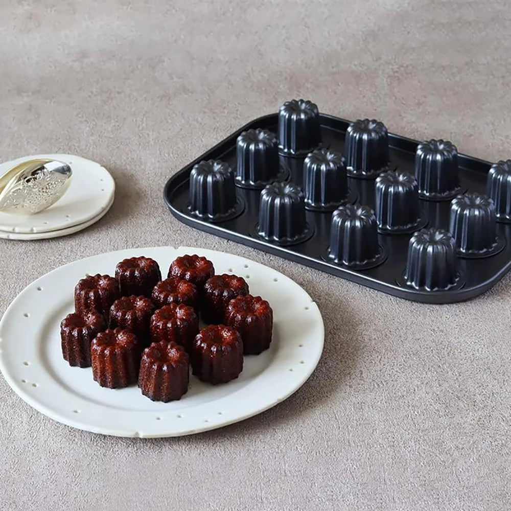 6/12 Cavity Canele Molds Carbon Steel Cannele Fluted Mould Non-Stick Canele Cupcake Muffin Cake Pan Kitchen Baking Tools