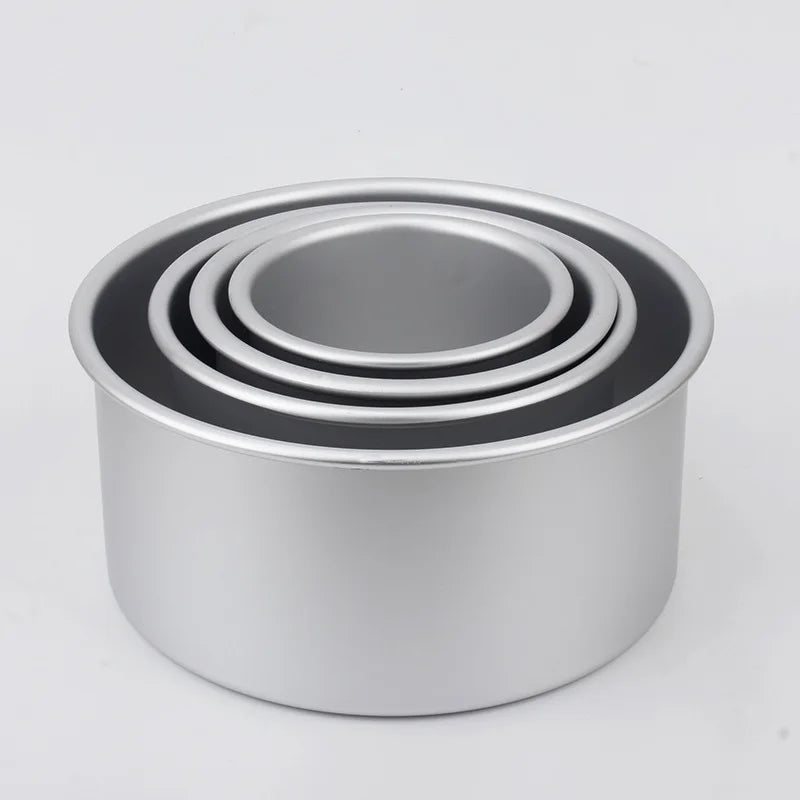 4/5/6/7/8 Inch Heighten Round Cake Mold Aluminum Alloy with Easy Removable Bottom Mold Baking Pan Kitchen Bakeware Utensils