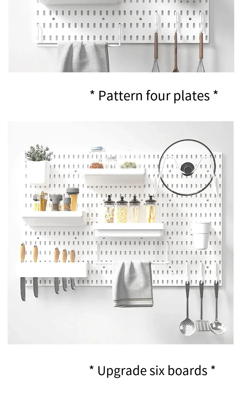 Pegboard Kitchen Crafts Storage Hanging Garage No Wall Shelf Organizer For Accessories Room Punching Organization Hooks