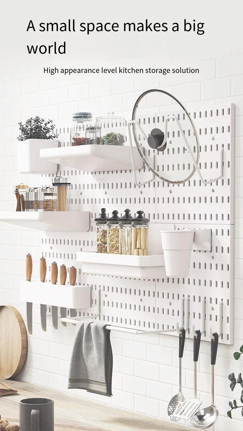 Pegboard Kitchen Crafts Storage Hanging Garage No Wall Shelf Organizer For Accessories Room Punching Organization Hooks