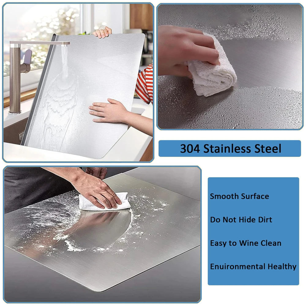 Stainless Steel Cutting Board 30x40cm Vegetable Food Chopping Board Kitchen Kneading Panel Pastry Baking Board Countertop