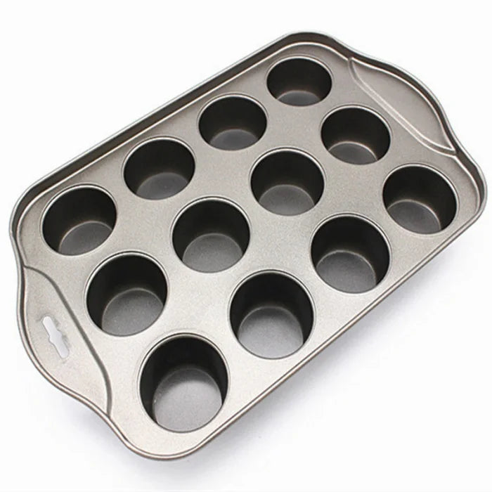 12 Grid Mini Baking Cake Tray Cheesecake Cup Non-Stick Cupcake   Pan Moldes Para Hornear  Decorating Tools