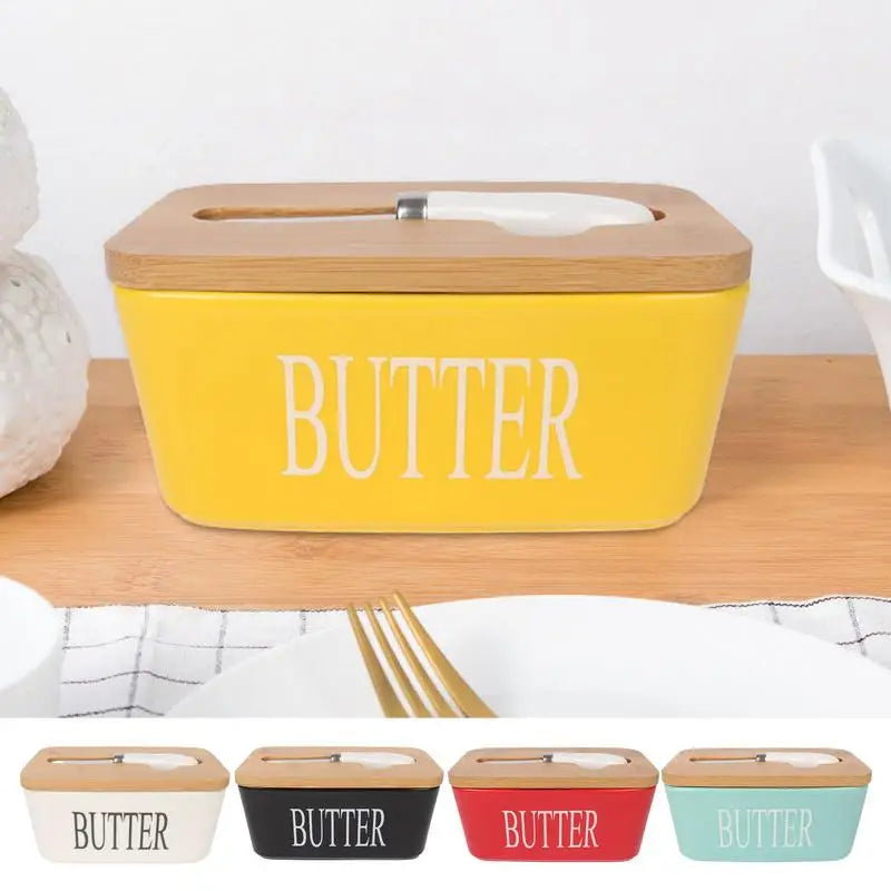 Butter Sealing Box Butter Dish With Lid Keeper Ceramic Butter Boxes Dishes Cans Cheese Trays Kitchen Butter Dish With Covers