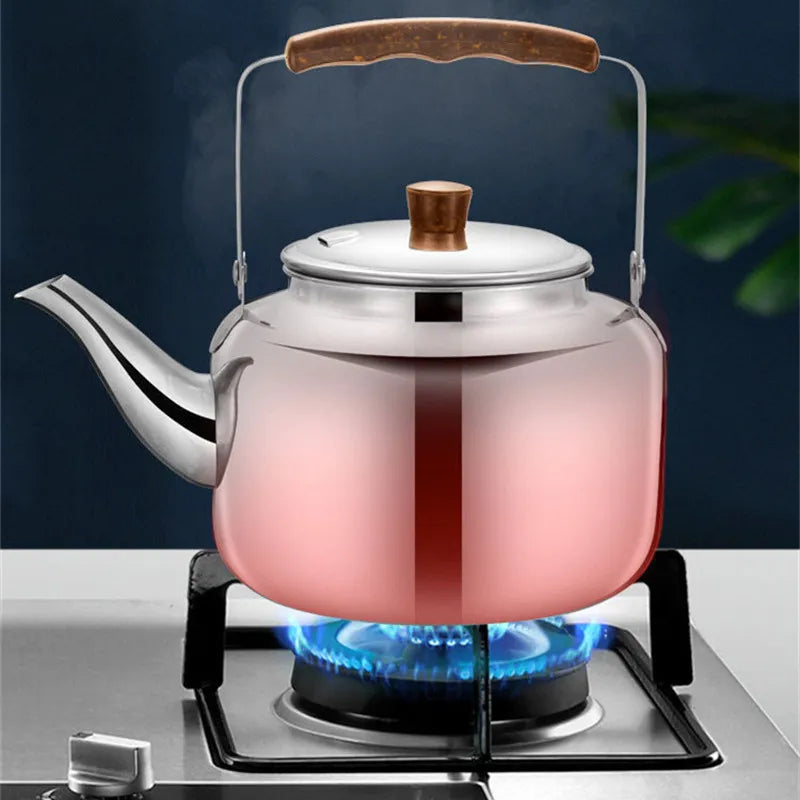 2L/3L/4L Kettle Tea Whistling Stainless Steel Teapot Stove Metal Coffee Pot Pot for Hotboiling Pots Gas Induction Home Camping