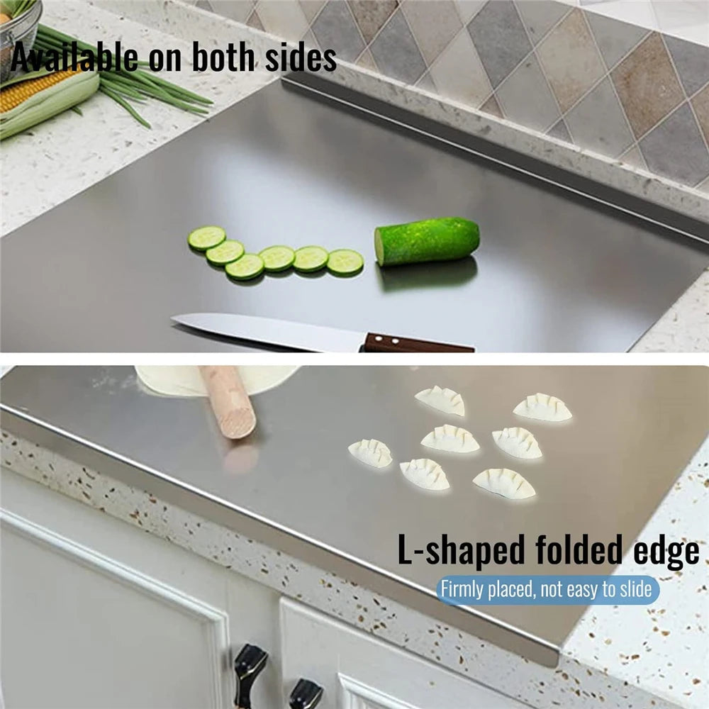 Stainless Steel Cutting Board 30x40cm Vegetable Food Chopping Board Kitchen Kneading Panel Pastry Baking Board Countertop