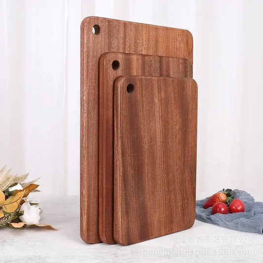 Quality Kitchen Wooden Chopping Blocks Beech Walnut Cutting Board Pizza Bread Fruit Sushi Tray Hangable Non-slip Kitchen Tools