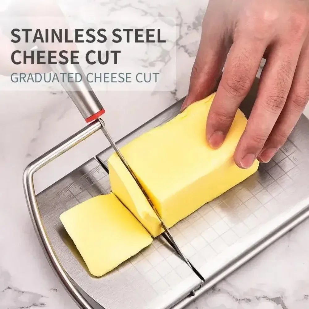 Cheese Board with Wire Cutter 5.5 Inch Stainless Steel Cheese Slicer Cutter Cheese Wire Cutter with Serving Board