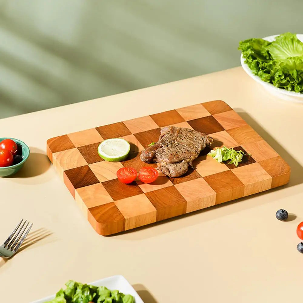 Cutting Board For Kitchen Anti-Slip Wood Chopping Board Contrast Color Design Chopping Board For Cucumber Potato Pork Ribs Chili