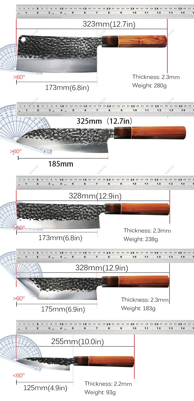 Hammered Forging Professional Chef's Knife Stainless Steel Kitchen Meat Cutting Knife Japanese Santoku Slicing Knife