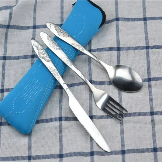 Delysia king  3pcs/set Stainless steel fork spoon knife set