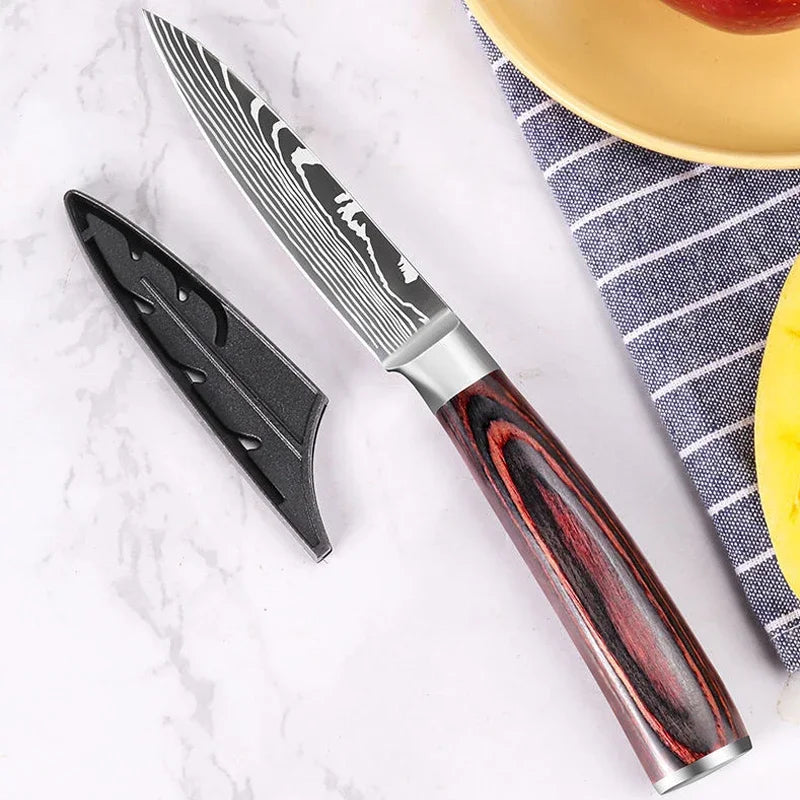 Professional Japanese Chef Knife Sharp Kitchen Knife Set Cooking Knives Set High Carbon Stainless Steel for Kitchen Knife Holder