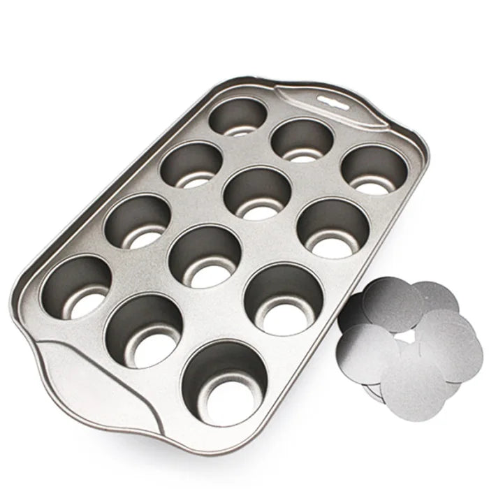 12 Grid Mini Baking Cake Tray Cheesecake Cup Non-Stick Cupcake   Pan Moldes Para Hornear  Decorating Tools