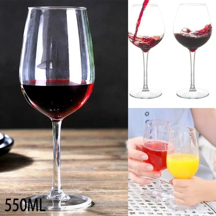 1 Pc Plastic Transparent Unbreakable Silicone Plastic Wine Glass 320/550/580ML Bar Home Use Stemware Drinking Supplies Hot Sale