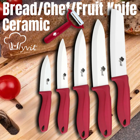 Ceramic Knife Set Bread Chef Petty Kitchen Knives Sashimi Sushi Knife Meat Slicing Fruit Vegetable Nakiri Knives