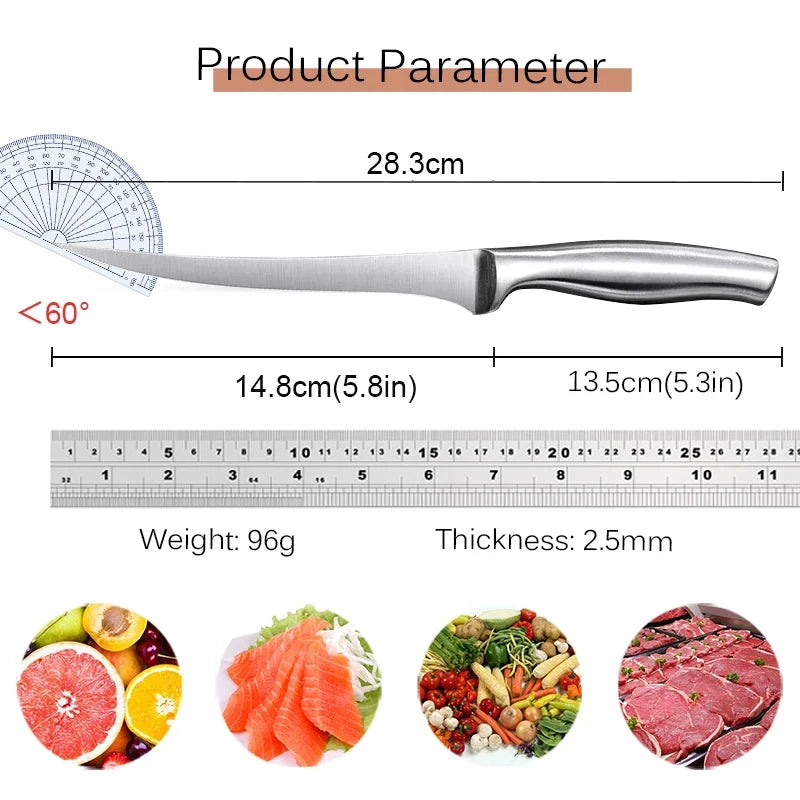 5.8" Boning Knife Stainless Steel Kitchen Knives Meat Fish Fruit Vegetable Professional Chef Knife Japanese Cleaver with Cover