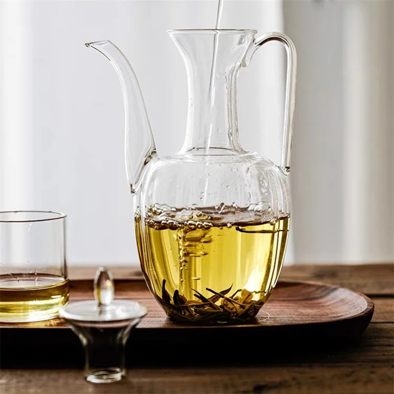 500ml Imitation Song High Borosilicate Glass Teapot Heat Resistance Tea Brewing Glass Tea Pot Traditional Kung Fu Tea Set