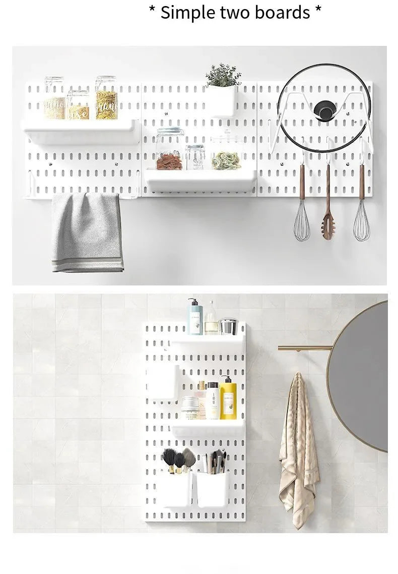 Pegboard Kitchen Crafts Storage Hanging Garage No Wall Shelf Organizer For Accessories Room Punching Organization Hooks